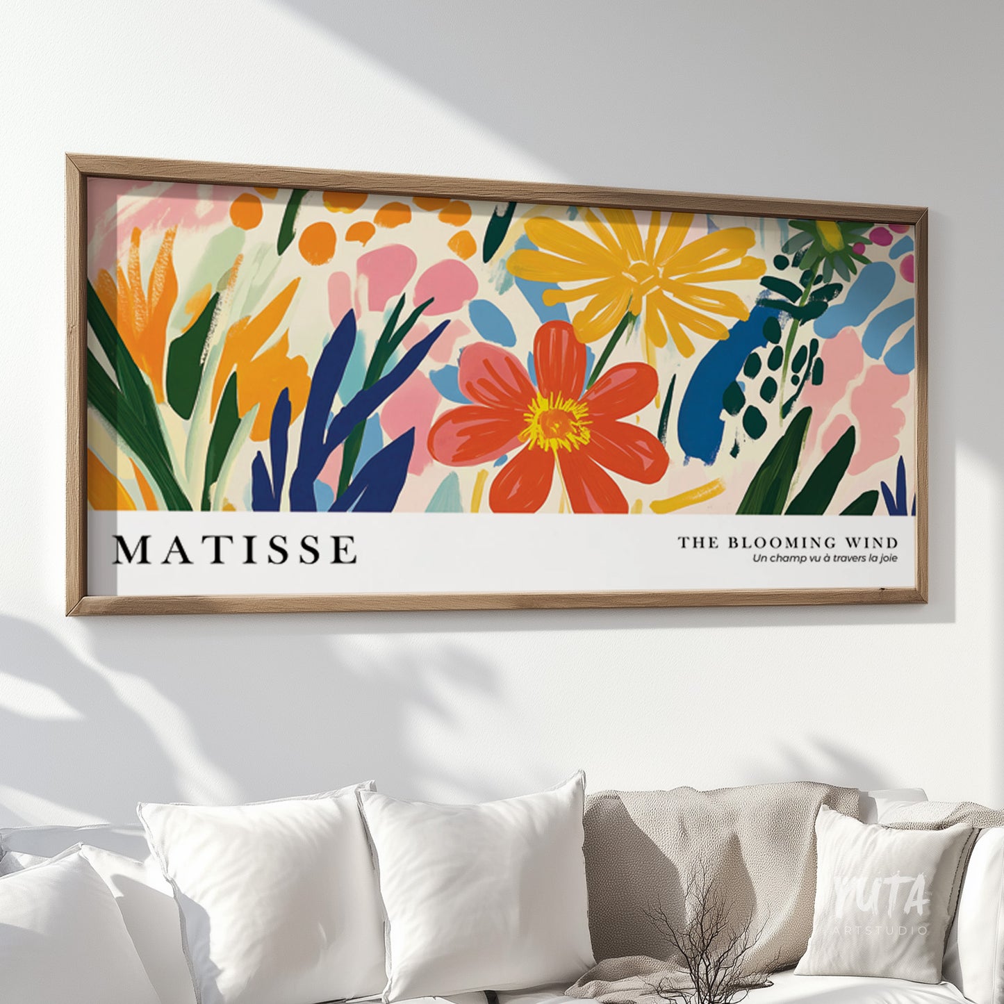 Bold colorful floral painting print sold without frame