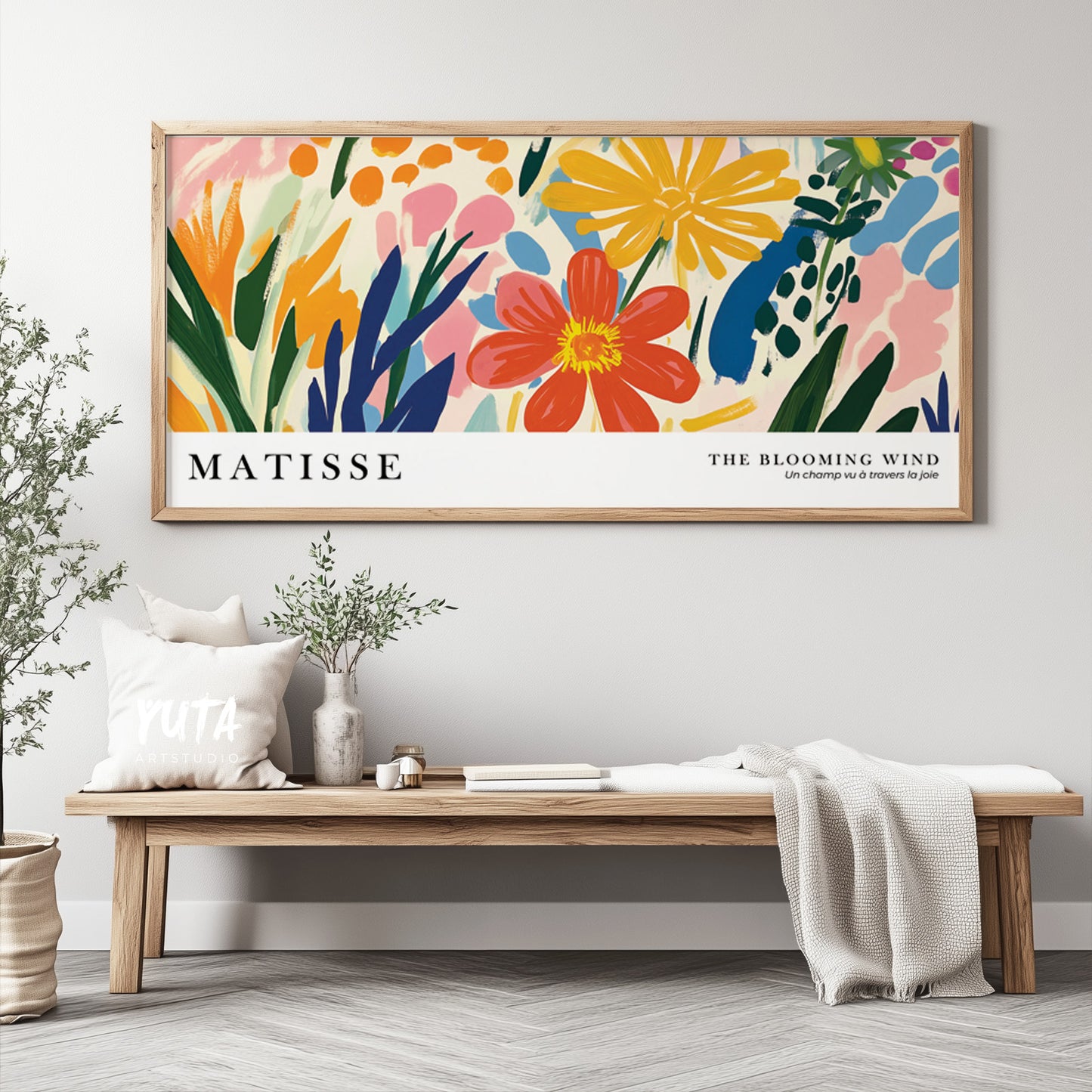 Vibrant flower art poster perfect for living room wall