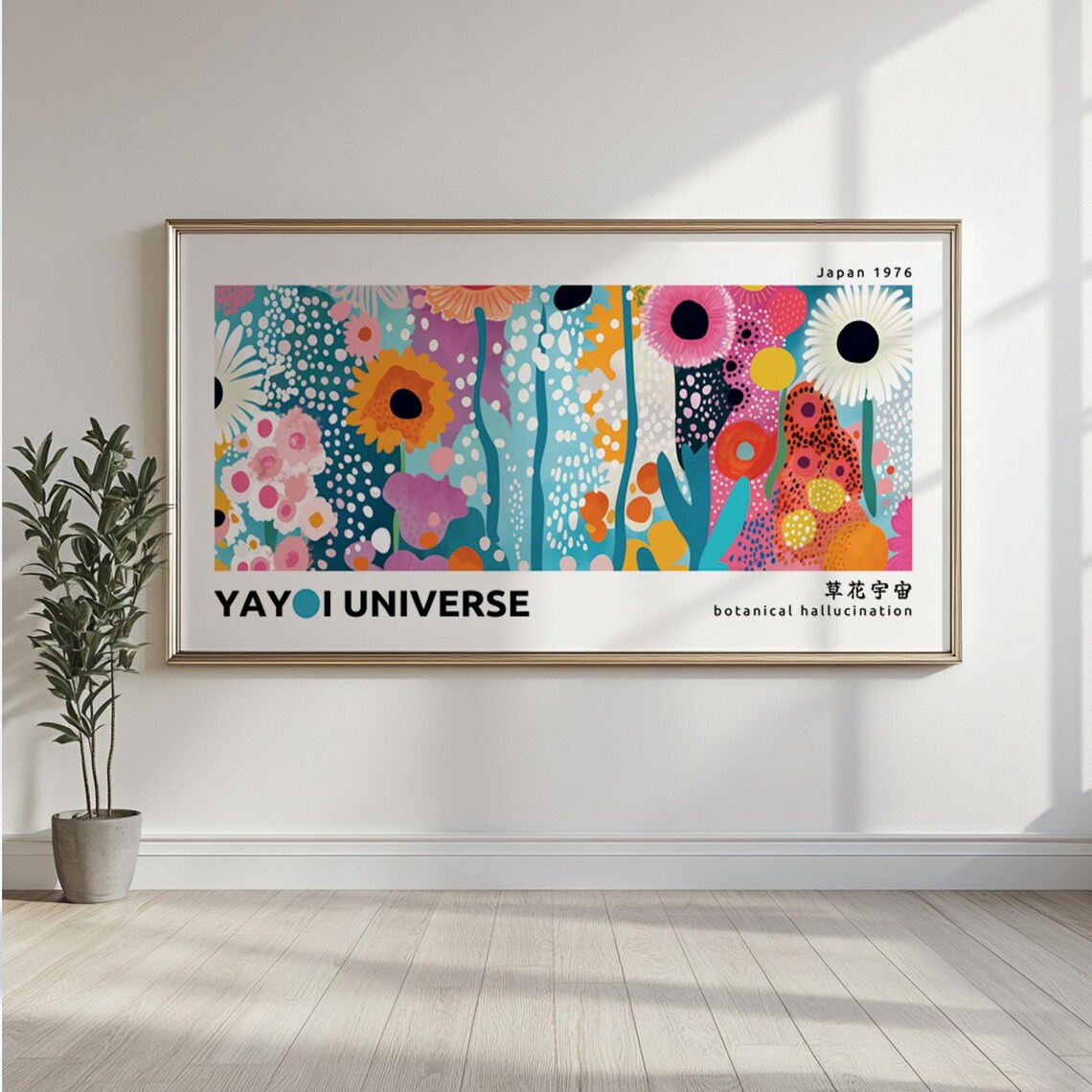 Panoramic Floral Abstract Poster- Inspired by Yayoi Kusama Print