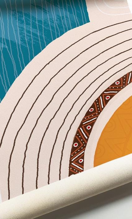 Modern abstract african art set of 3 print. Colorful gallery wall set. Bright tribal ornament minimalist above bed african wall art - African wall art -