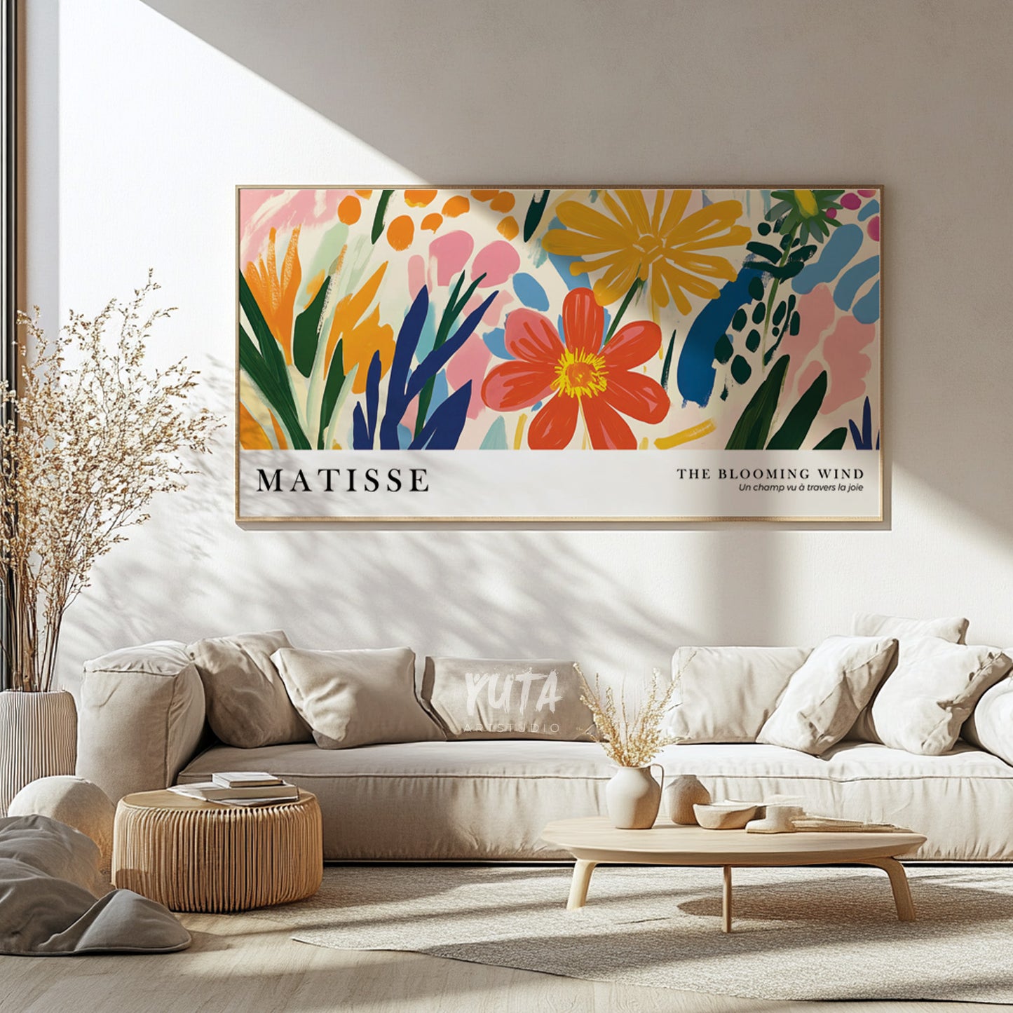 Matisse inspired floral poster for bedroom or office decor