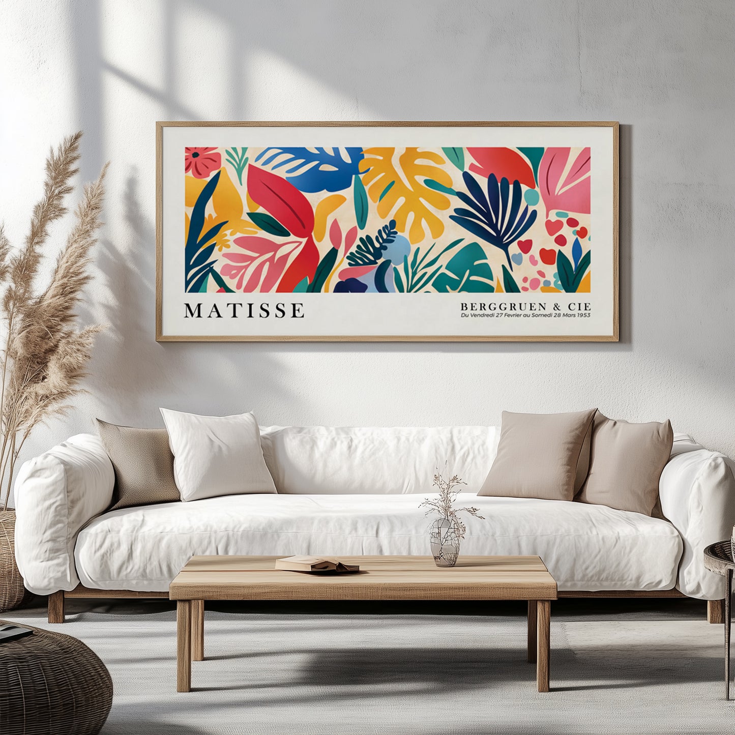 Henri Matisse Tropical Leaves Print – Long Narrow Panoramic Wall Art, Vibrant Oversized Matisse Poster