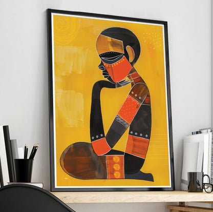 Modern African wall art print – contemporary colorful abstract ethnic poster for living room decor