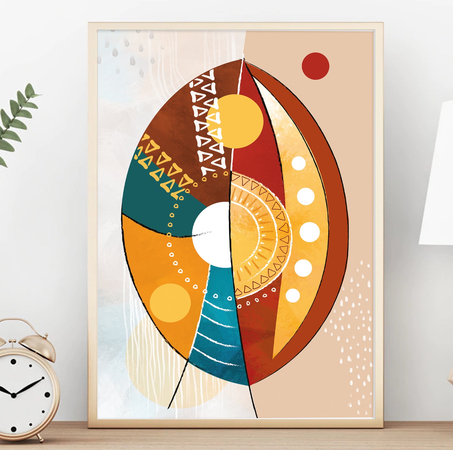 Colorful abstract African art print – contemporary ethnic wall decor for stylish interiors