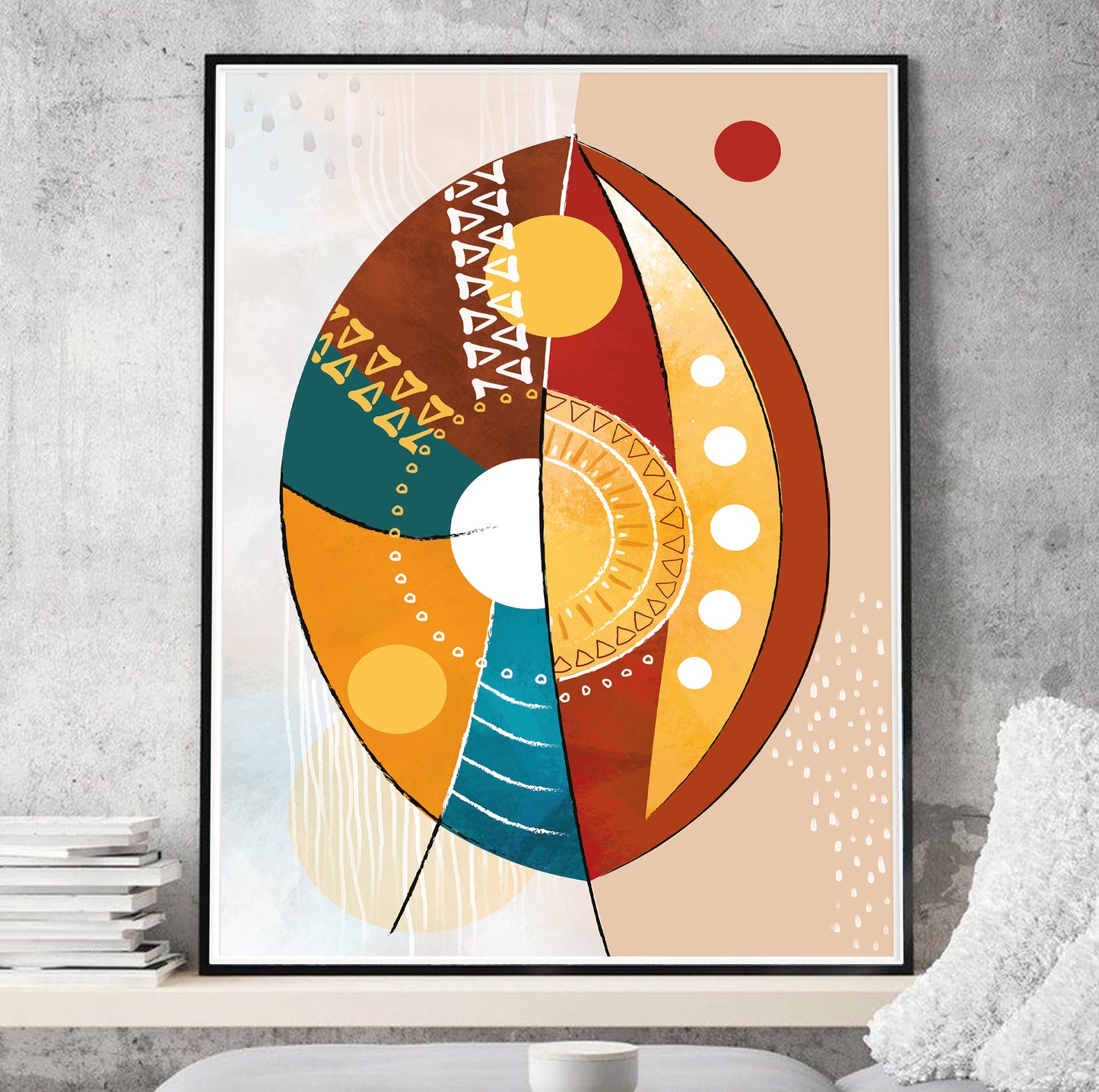 Modern African ethnic wall art – vibrant abstract African American art print for home decor