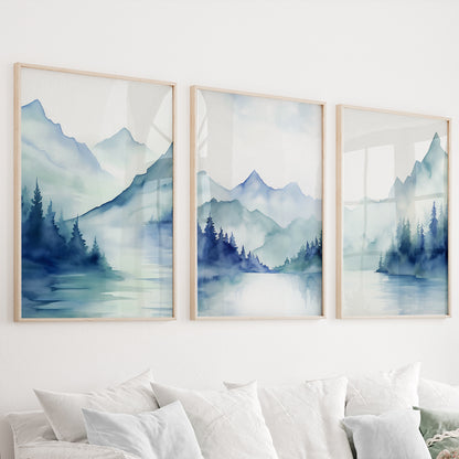 Modern Minimalist Mountain Gallery Wall Set – Abstract Nordic Art