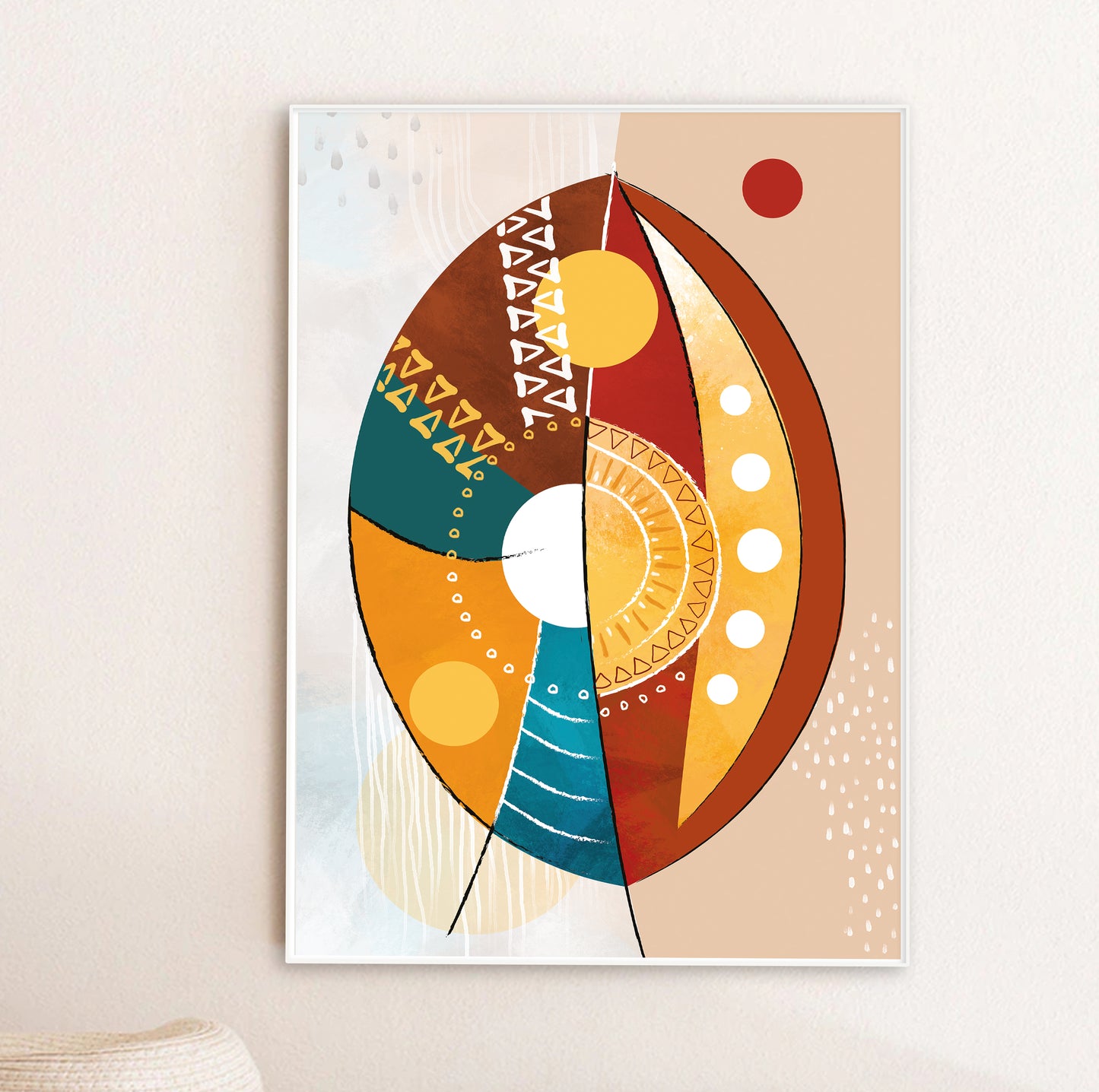 Colorful abstract African American art – contemporary ethnic print for living room or bedroom