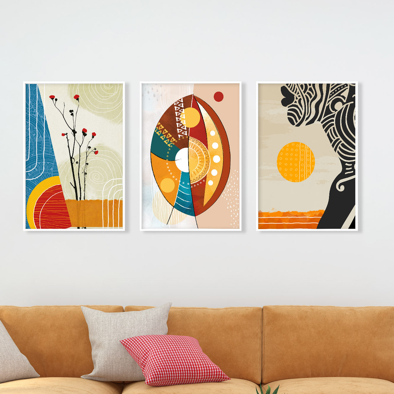 Set of 3 contemporary African American art prints – modern black woman portrait gallery wall decor