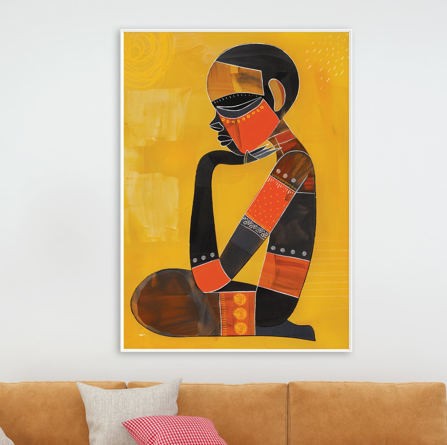 Contemporary abstract African art print – vibrant ethnic living room poster for home decor