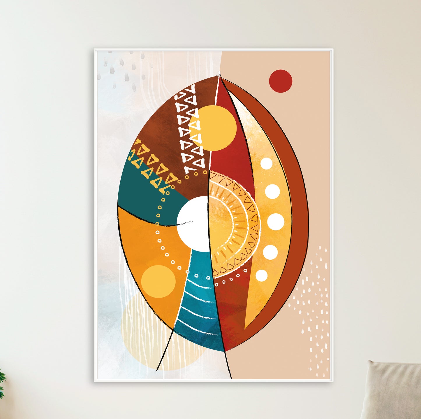 Vibrant African ethnic wall art – modern abstract print for contemporary home decor