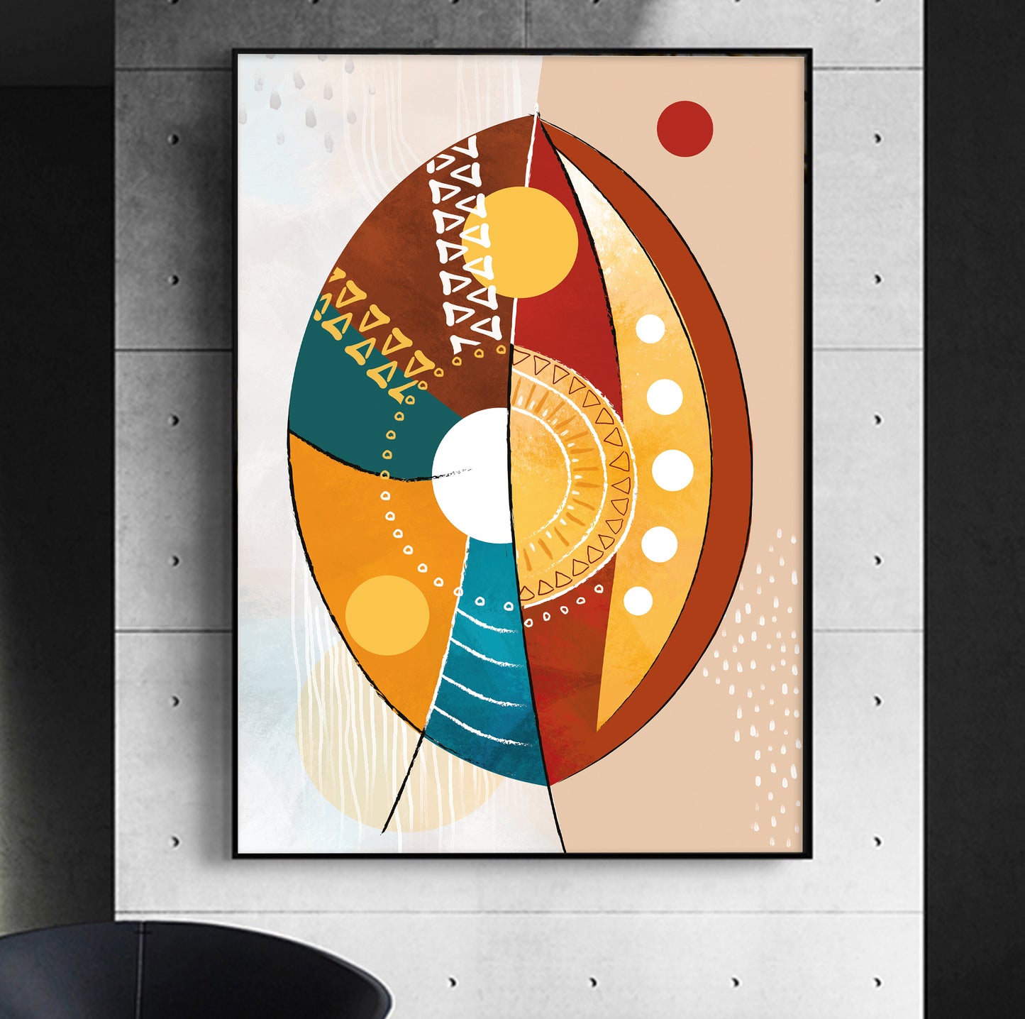 Contemporary abstract African American art – colorful ethnic print for trendy room decor