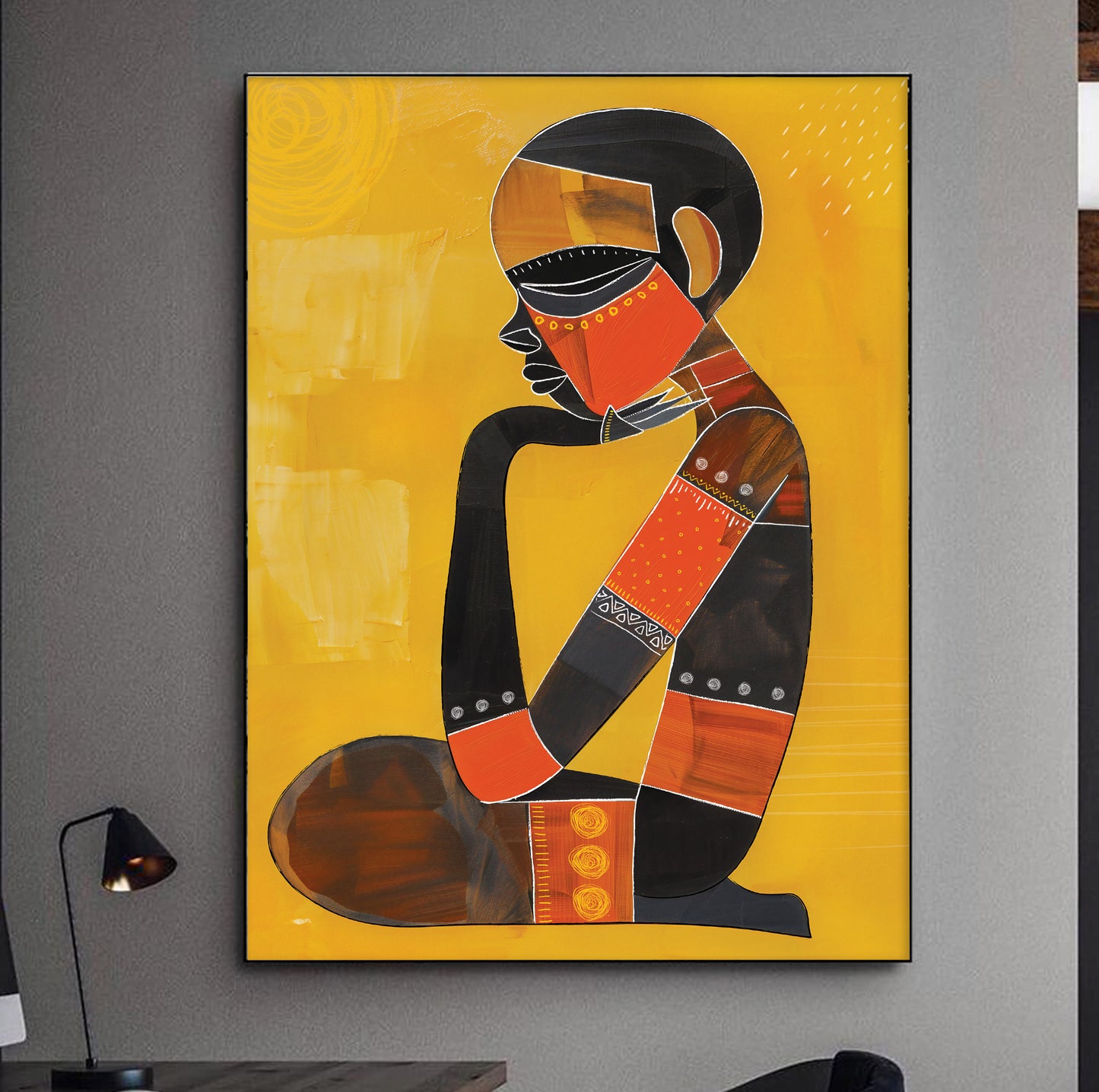 Modern abstract African poster – colorful ethnic art print for living room aesthetic decor