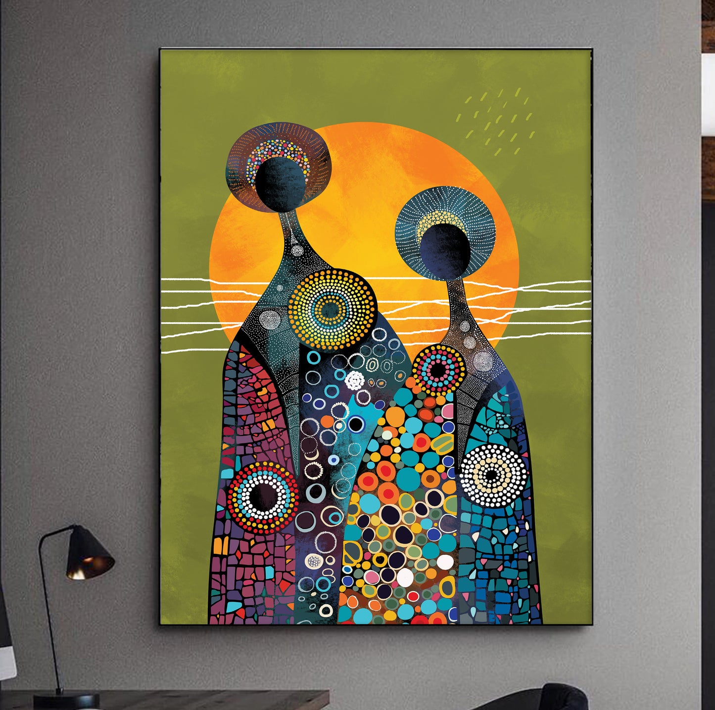 Contemporary abstract African wall art – modern bright African American print, ethnic female poster, home gift idea