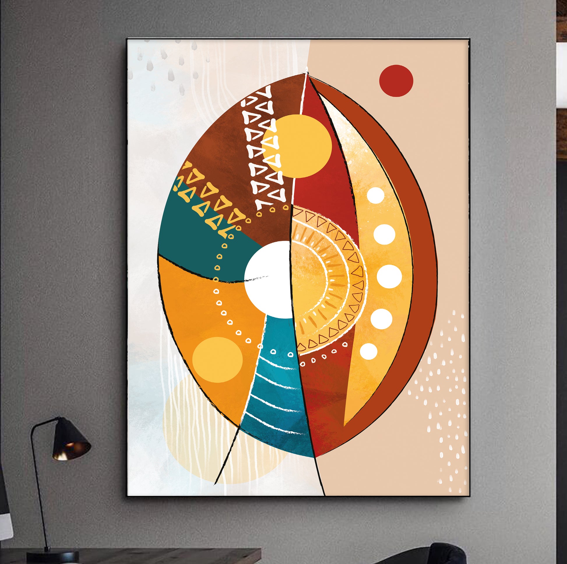 Aesthetic African American wall art – modern colorful abstract ethnic art print for home