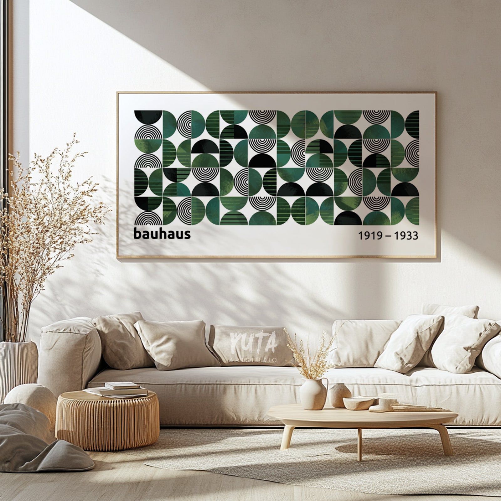 Long horizontal art print featuring clean geometric design for Scandinavian or vintage homes