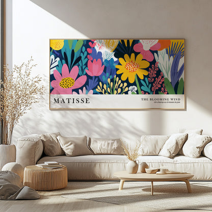Decorative flower wall print in colorful abstract style
