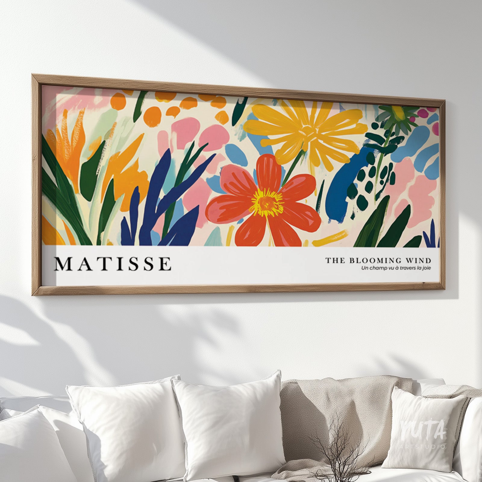 Bold colorful floral painting print sold without frame