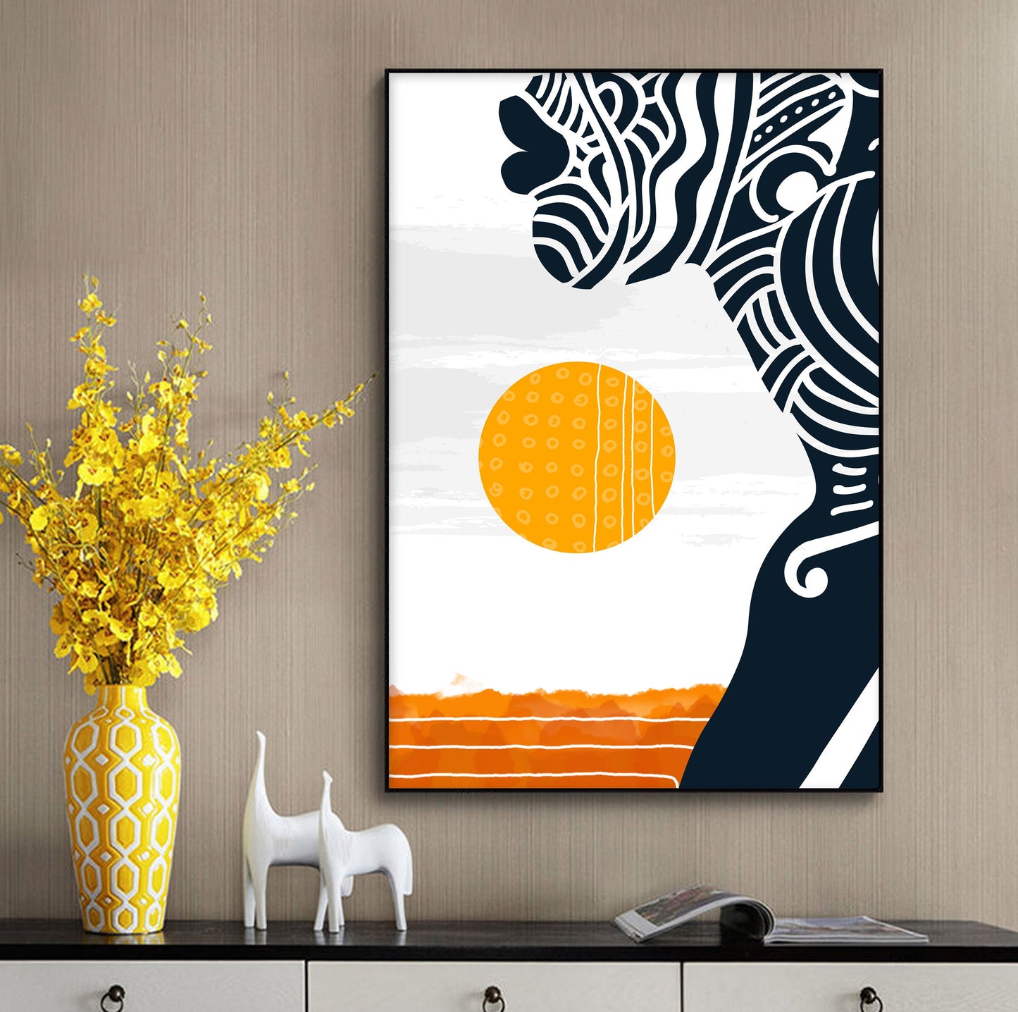 Modern African American Art Print. Black Woman Portrait. Contemporary African Wall Art. Abstract African Art Painting. Minimalist Poster - African wall art - Digital Prints