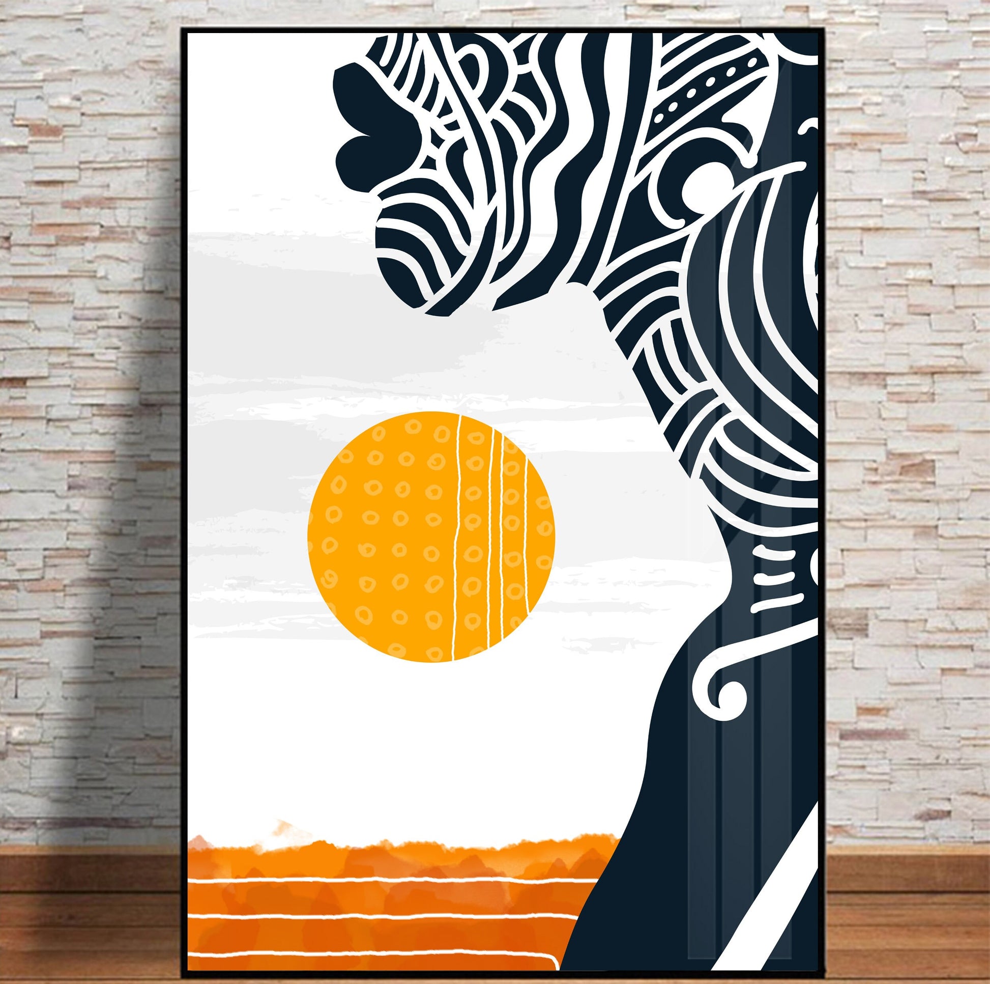 Modern African American Art Print. Black Woman Portrait. Contemporary African Wall Art. Abstract African Art Painting. Minimalist Poster - African wall art - Digital Prints