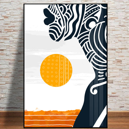 Modern african wall art set of 3 print. Abstract black woman gallery wall set, minimalist above bed africa art, aesthetic room decor - African wall art - Digital Prints