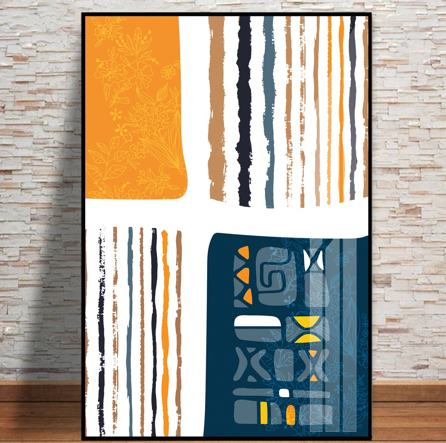 Modern african american art gallery wall set of 3 prints. Abstract colorful tribal ornament decor, minimalist bright triptych for home gift - African wall art - Digital Prints