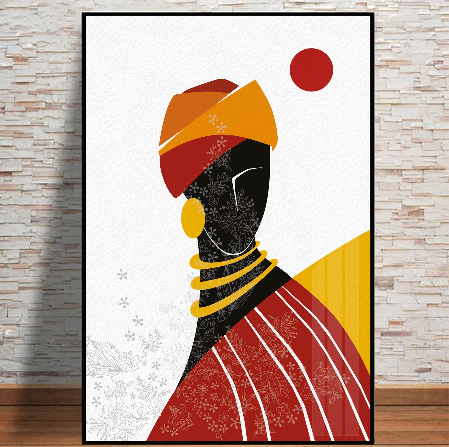 Colorful abstract ethnic africa wall art set of 3 prints, Black woman art large gallery wall set. Modern aestetic african wall decor - African wall art - Digital Prints