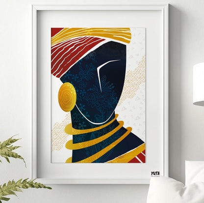 Modern African American Art Print. Black Woman Portrait. Contemporary African Wall Art. Abstract African Art Painting. Minimalist Poster - African wall art - Digital Prints