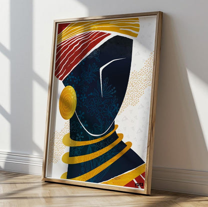 Modern African American Art Print. Black Woman Portrait. Contemporary African Wall Art. Abstract African Art Painting. Minimalist Poster - African wall art - Digital Prints