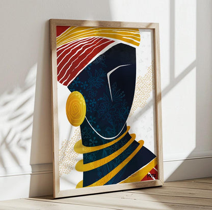 Modern African American Art Print. Black Woman Portrait. Contemporary African Wall Art. Abstract African Art Painting. Minimalist Poster - African wall art - Digital Prints