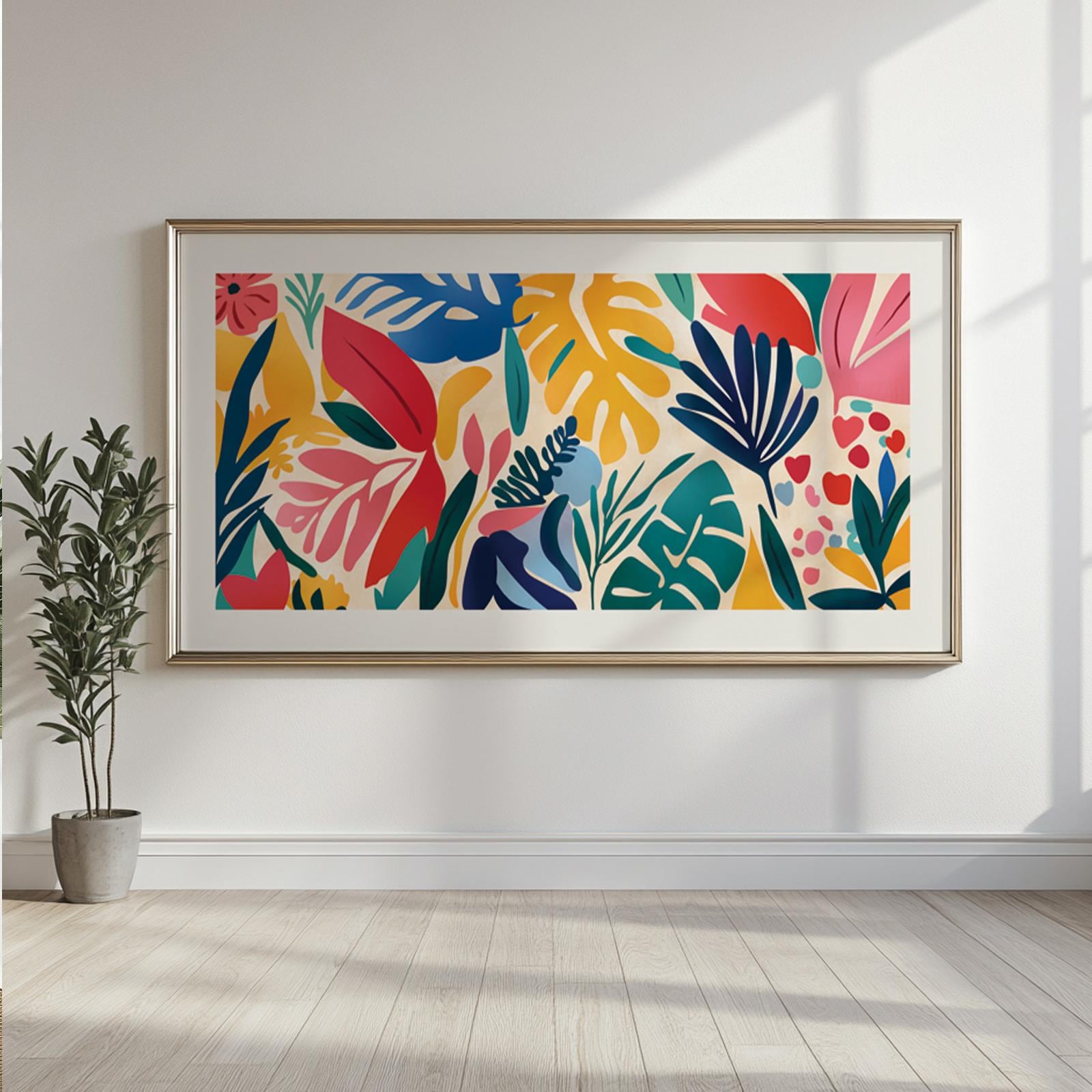 Henri Matisse Print, Colorful Tropical Leaves Wall Art, Panoramic Matisse Wall Art, Oversized Mid Century Modern Art Decor - Mid century modern art - Digital Prints