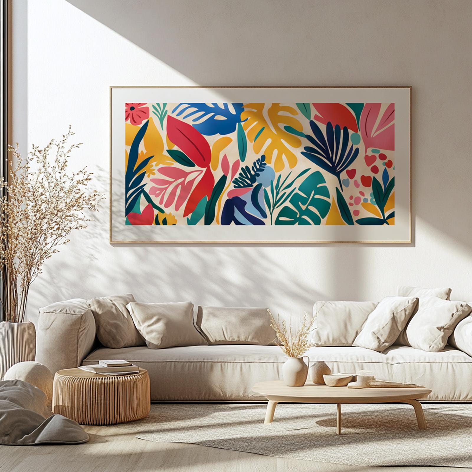 Henri Matisse Print, Colorful Tropical Leaves Wall Art, Panoramic Matisse Wall Art, Oversized Mid Century Modern Art Decor - Mid century modern art - Digital Prints