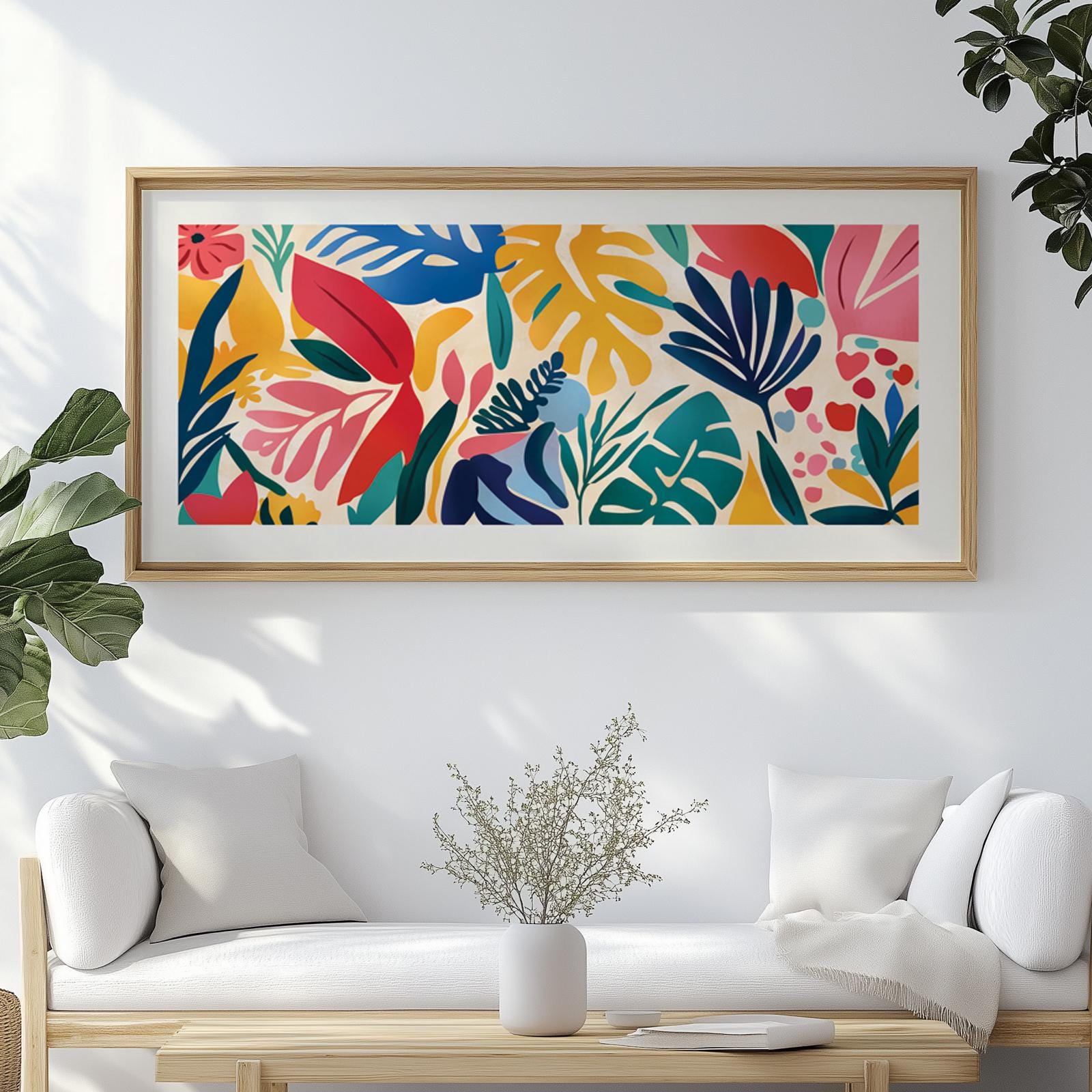 Henri Matisse Print, Colorful Tropical Leaves Wall Art, Panoramic Matisse Wall Art, Oversized Mid Century Modern Art Decor - Mid century modern art - Digital Prints