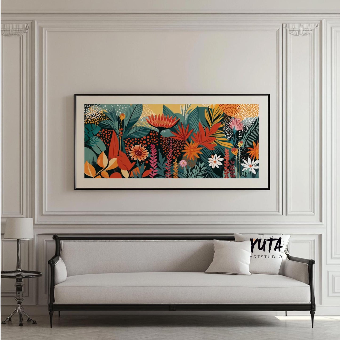 Panoramic Colorful Tropical Print – Abstract Mid-Century Wall Art - Mid century modern art - Digital Prints