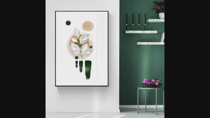 Abstract Colorful Flowers Panoramic Wall Art Print, Mid Century Modern Wall Art, Oversized Art Decor, Boho Art, Abstract Wide Wall Art Print