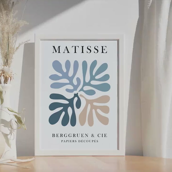 Blue Matisse Print, Minimalist Neutral Room Decor, Pastel Henry MatisseTrendy Poster, Famouse Drawing, Bedroom, Living Room Art