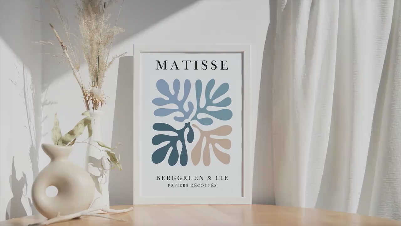 Blue Matisse Print, Minimalist Neutral Room Decor, Pastel Henry MatisseTrendy Poster, Famouse Drawing, Bedroom, Living Room Art