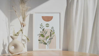 Neutral Boho Print, Minimalist Room Decor, Pastel Botanical Poster, Mid Century Modern Bedroom  Print, Living Room Art, Scandi Room Decor