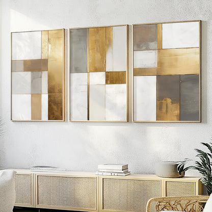 Modern Abstract Set of 3 – Neutral Nordic Minimalist Wall Art (USA)