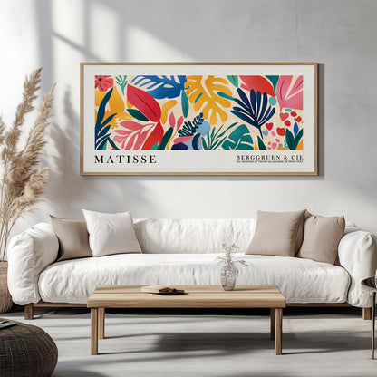 Henri Matisse Tropical Leaves Print – Long Narrow Panoramic Wall Art, Vibrant Oversized Matisse Poster